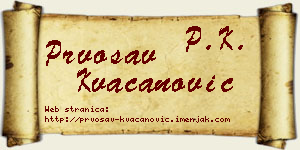 Prvosav Kvačanović vizit kartica